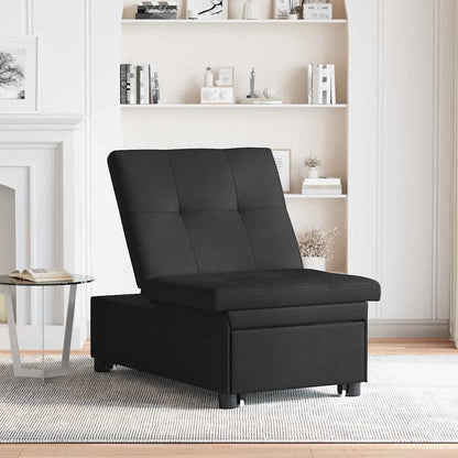 Sofa Bett mit Kissen Schwarz 67 x 194 x 82 cm Sperrholz