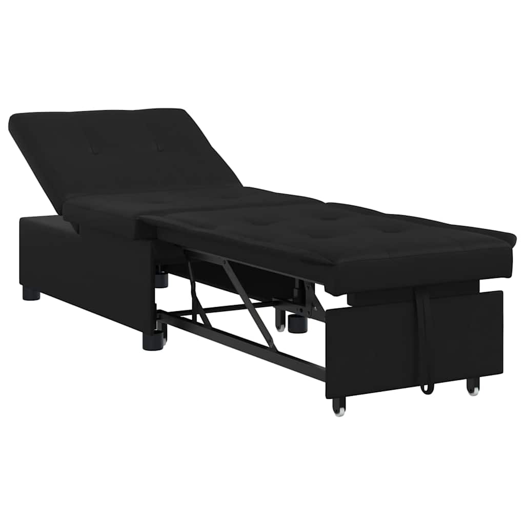 Sofa Bett mit Kissen Schwarz 67 x 194 x 82 cm Sperrholz