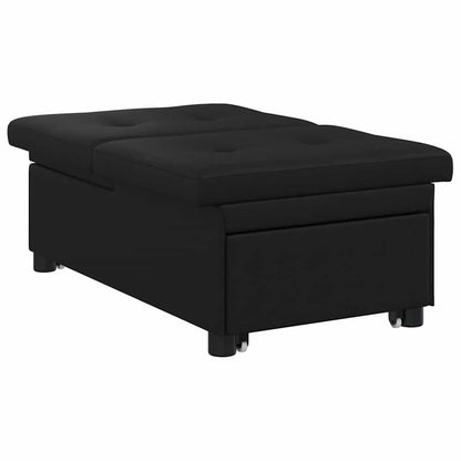 Sofa Bett mit Kissen Schwarz 67 x 194 x 82 cm Sperrholz