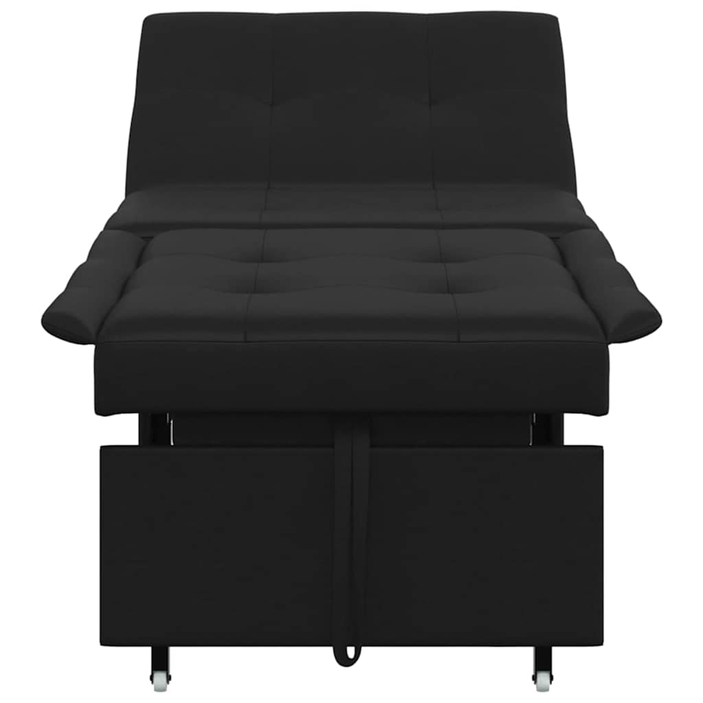 Sofa Bett mit Kissen Schwarz 67 x 194 x 82 cm Sperrholz