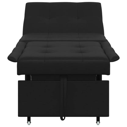 Sofa Bett mit Kissen Schwarz 67 x 194 x 82 cm Sperrholz