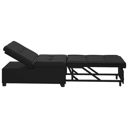 Sofa Bett mit Kissen Schwarz 67 x 194 x 82 cm Sperrholz