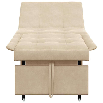 Sofa Bett mit Kissen Creme 67 x 194 x 82 cm Mikrofaserstoff