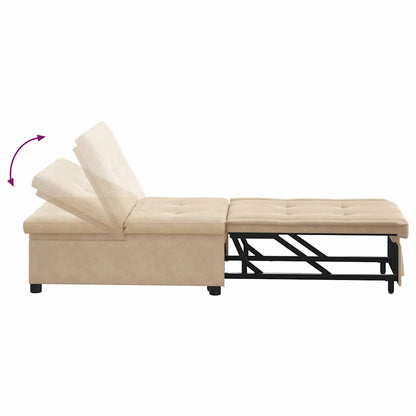 Sofa Bett mit Kissen Creme 67 x 194 x 82 cm Mikrofaserstoff