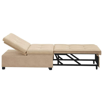 Sofa Bett mit Kissen Creme 67 x 194 x 82 cm Mikrofaserstoff