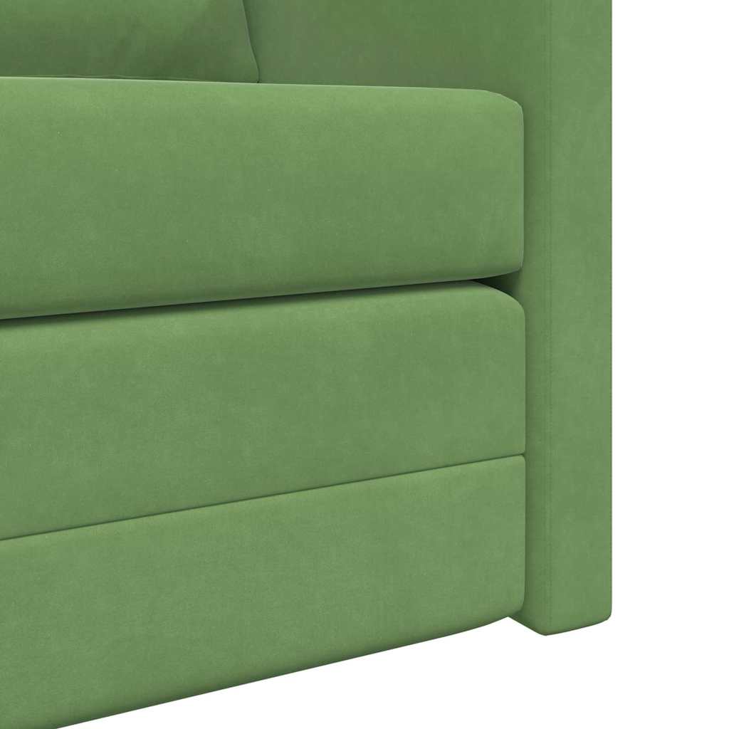 Fußsofa-Bett mit Kissen Hellgrün 122 x 70 x 60 cm Samt