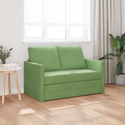 Fußsofa-Bett mit Kissen Hellgrün 122 x 70 x 60 cm Samt