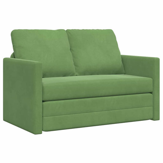 Fußsofa-Bett mit Kissen Hellgrün 122 x 70 x 60 cm Samt
