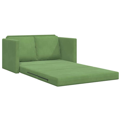 Fußsofa-Bett mit Kissen Hellgrün 122 x 70 x 60 cm Samt