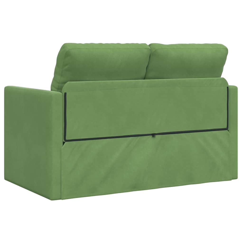 Fußsofa-Bett mit Kissen Hellgrün 122 x 70 x 60 cm Samt