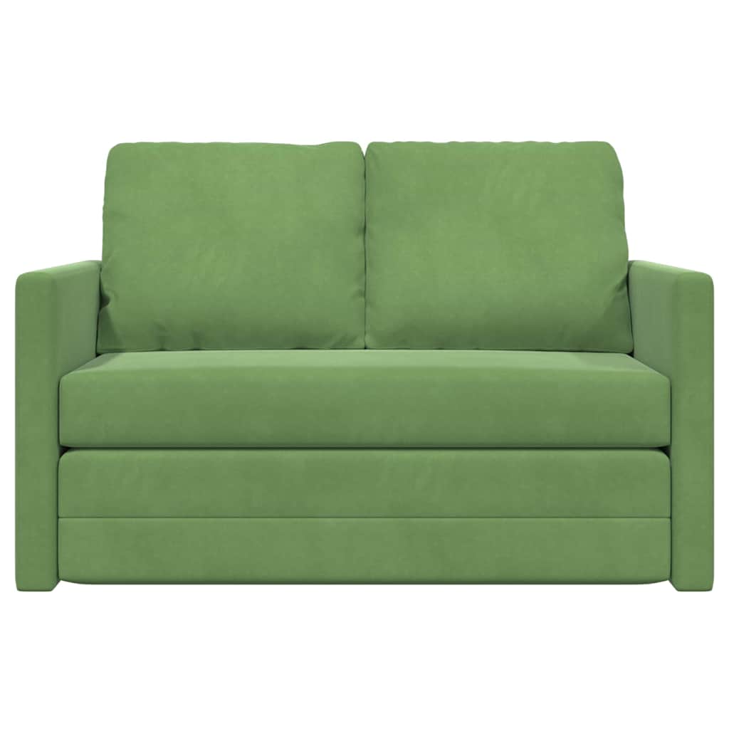Fußsofa-Bett mit Kissen Hellgrün 122 x 70 x 60 cm Samt