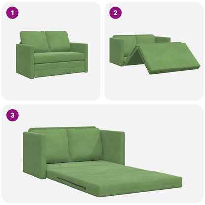 Fußsofa-Bett mit Kissen Hellgrün 122 x 70 x 60 cm Samt