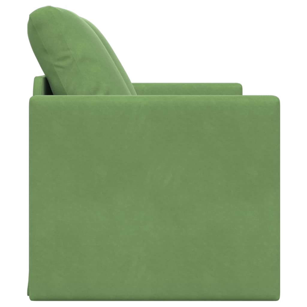 Fußsofa-Bett mit Kissen Hellgrün 122 x 70 x 60 cm Samt