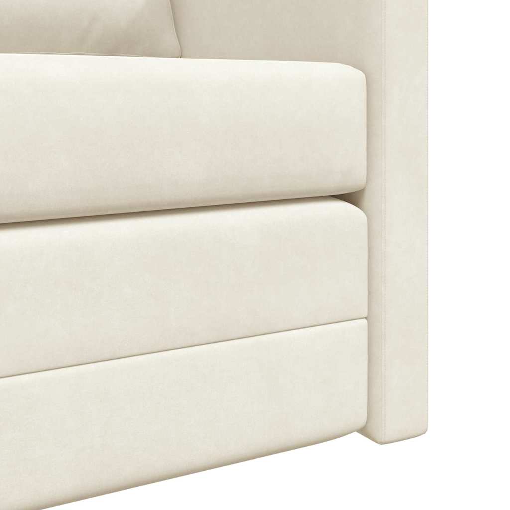 Fußsofa-Bett mit Kissen Creme 122 x 70 x 60 cm Samt
