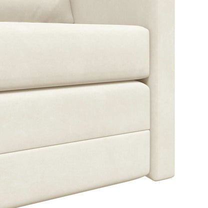 Fußsofa-Bett mit Kissen Creme 122 x 70 x 60 cm Samt