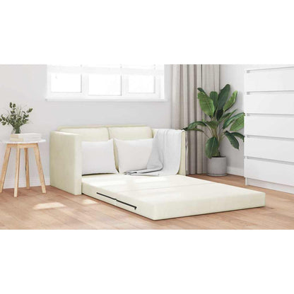 Fußsofa-Bett mit Kissen Creme 122 x 70 x 60 cm Samt