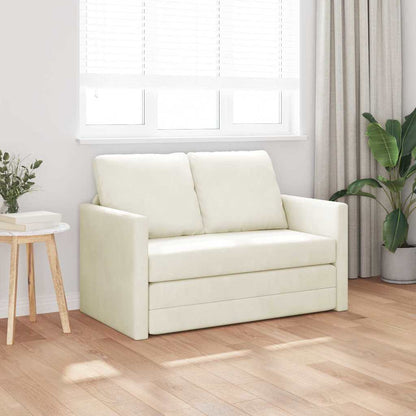 Fußsofa-Bett mit Kissen Creme 122 x 70 x 60 cm Samt