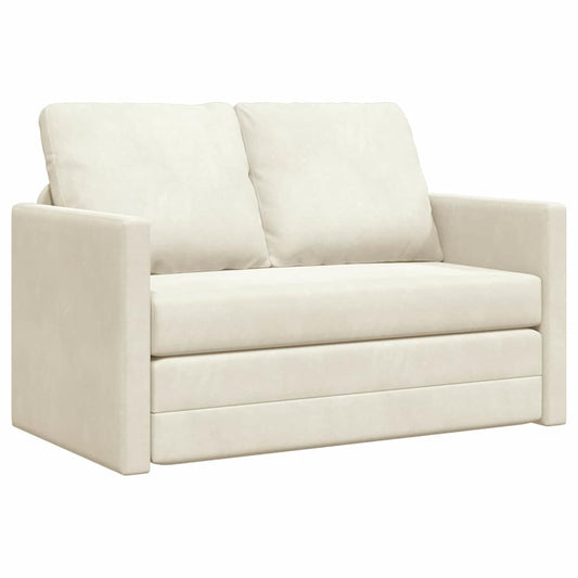 Fußsofa-Bett mit Kissen Creme 122 x 70 x 60 cm Samt