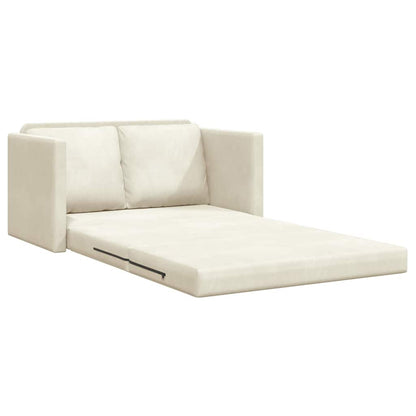 Fußsofa-Bett mit Kissen Creme 122 x 70 x 60 cm Samt