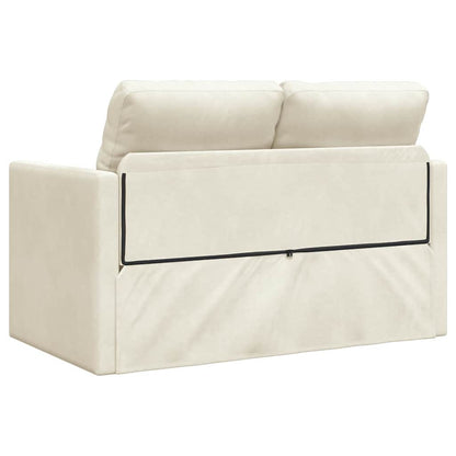 Fußsofa-Bett mit Kissen Creme 122 x 70 x 60 cm Samt