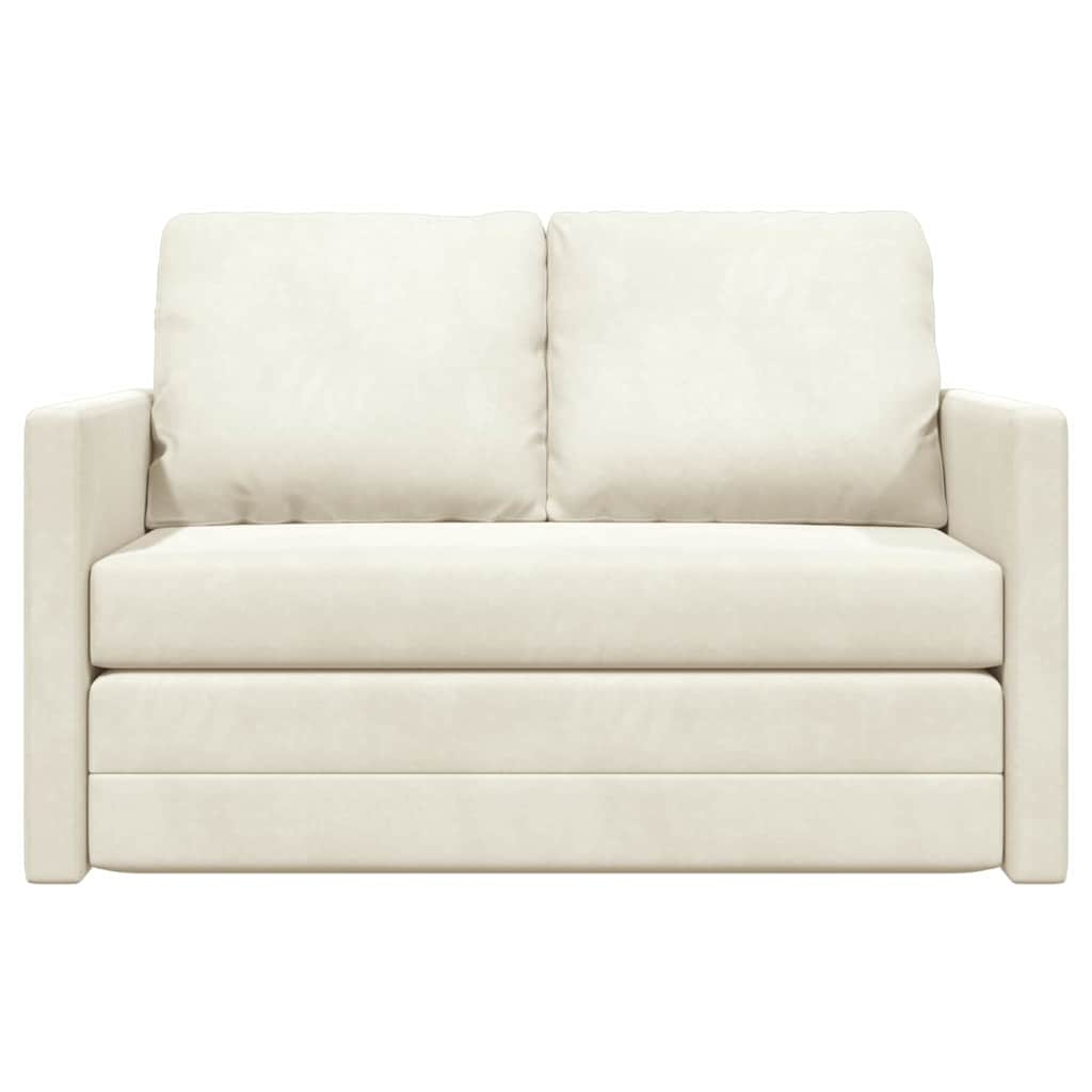 Fußsofa-Bett mit Kissen Creme 122 x 70 x 60 cm Samt