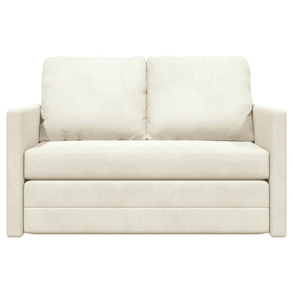 Fußsofa-Bett mit Kissen Creme 122 x 70 x 60 cm Samt