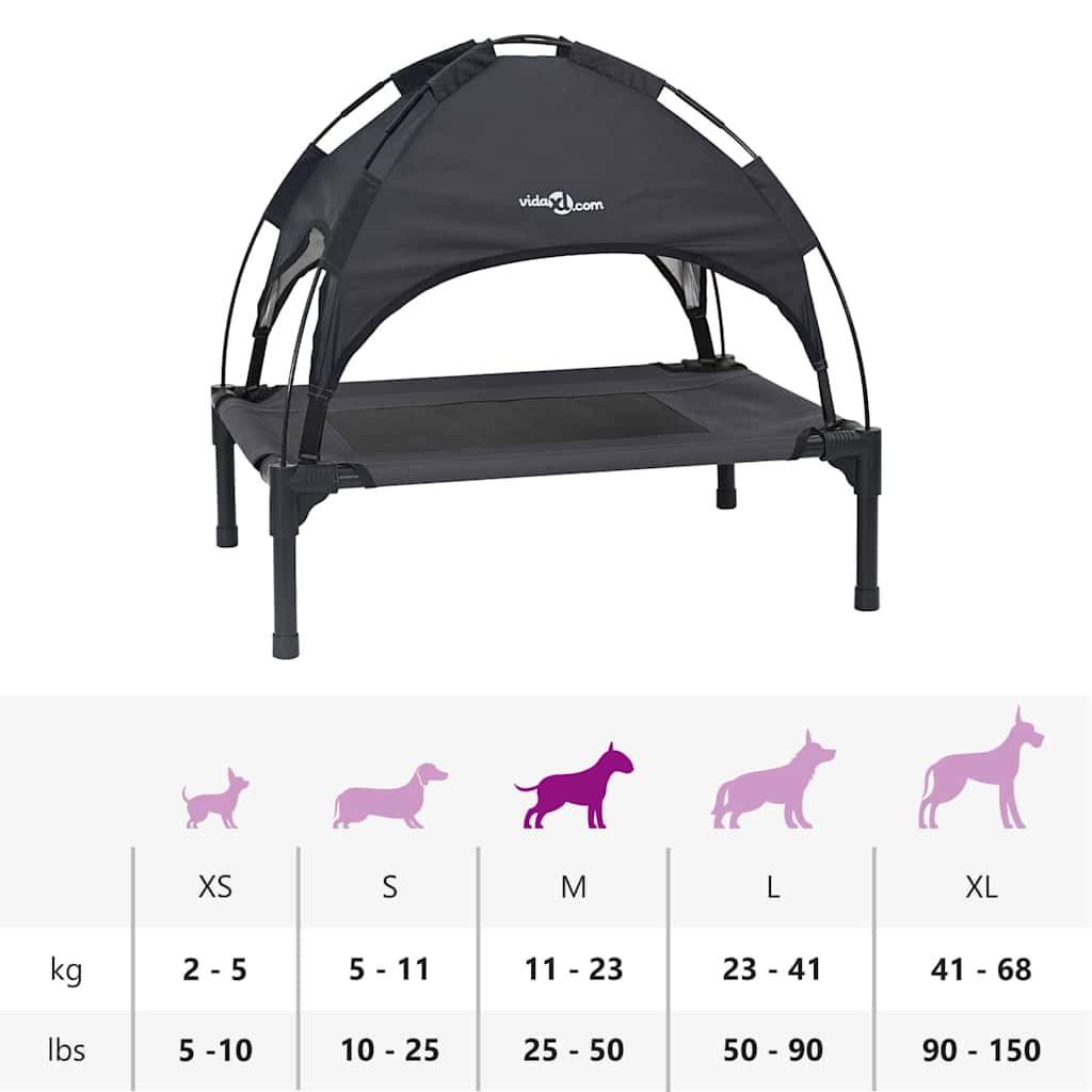 Hundebett Schwarz m Stahl