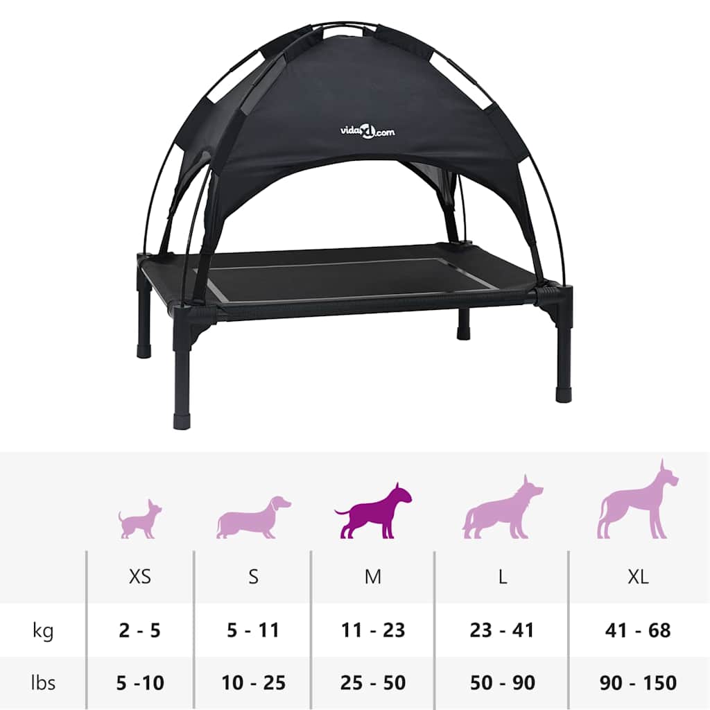 Hundebett Schwarz m Stahl