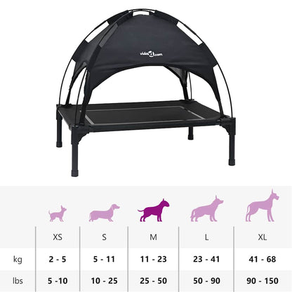 Hundebett Schwarz m Stahl