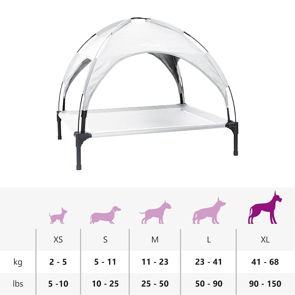 Hundebett Silbergrau xl Stahl