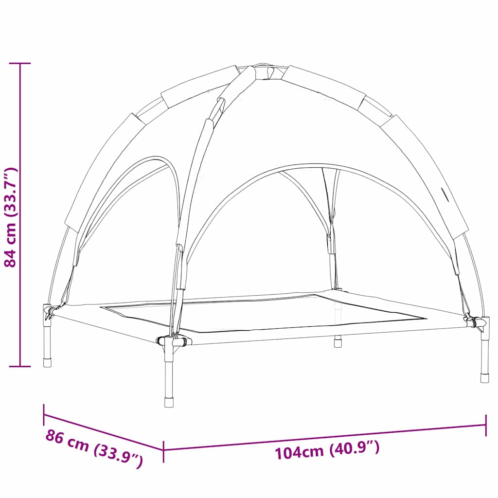 Hundebett Silbergrau xl Stahl