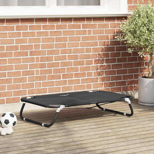Hundebett Schwarz ML Oxford-Gewebe und Stahl