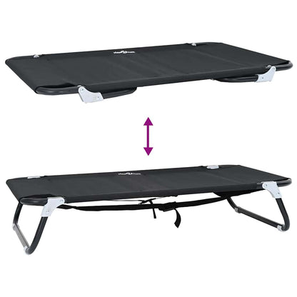 Hundebett Schwarz ML Oxford-Gewebe und Stahl