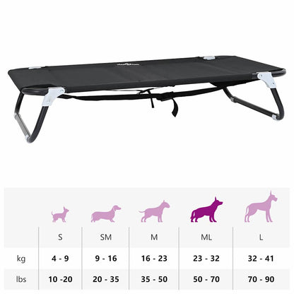 Hundebett Schwarz ML Oxford-Gewebe und Stahl