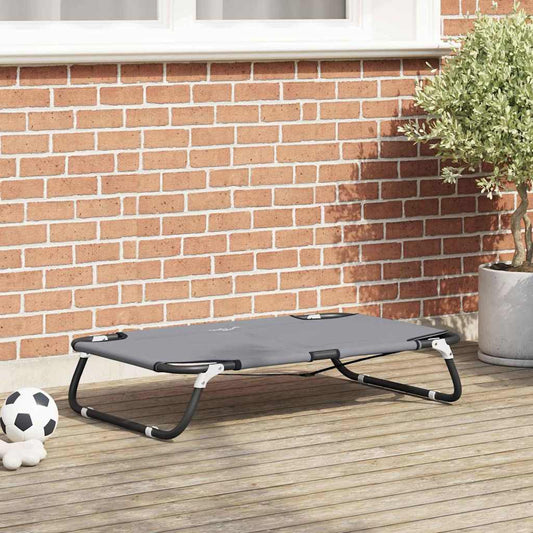 Hundebett Hellgrau m Oxford-Gewebe und Stahl