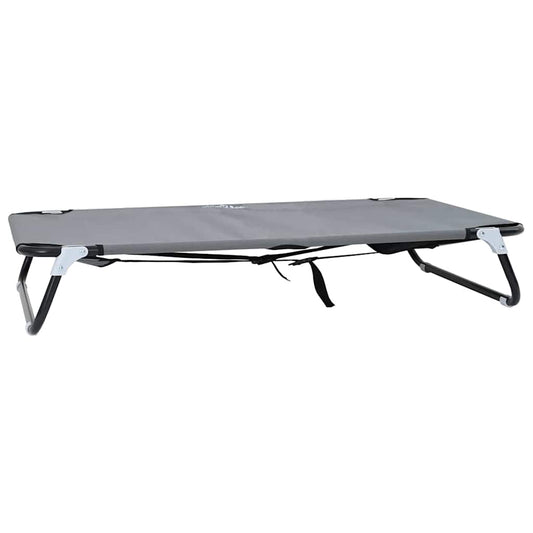 Hundebett Hellgrau 90 x 55 x 18 cm Oxford-Gewebe und Stahl