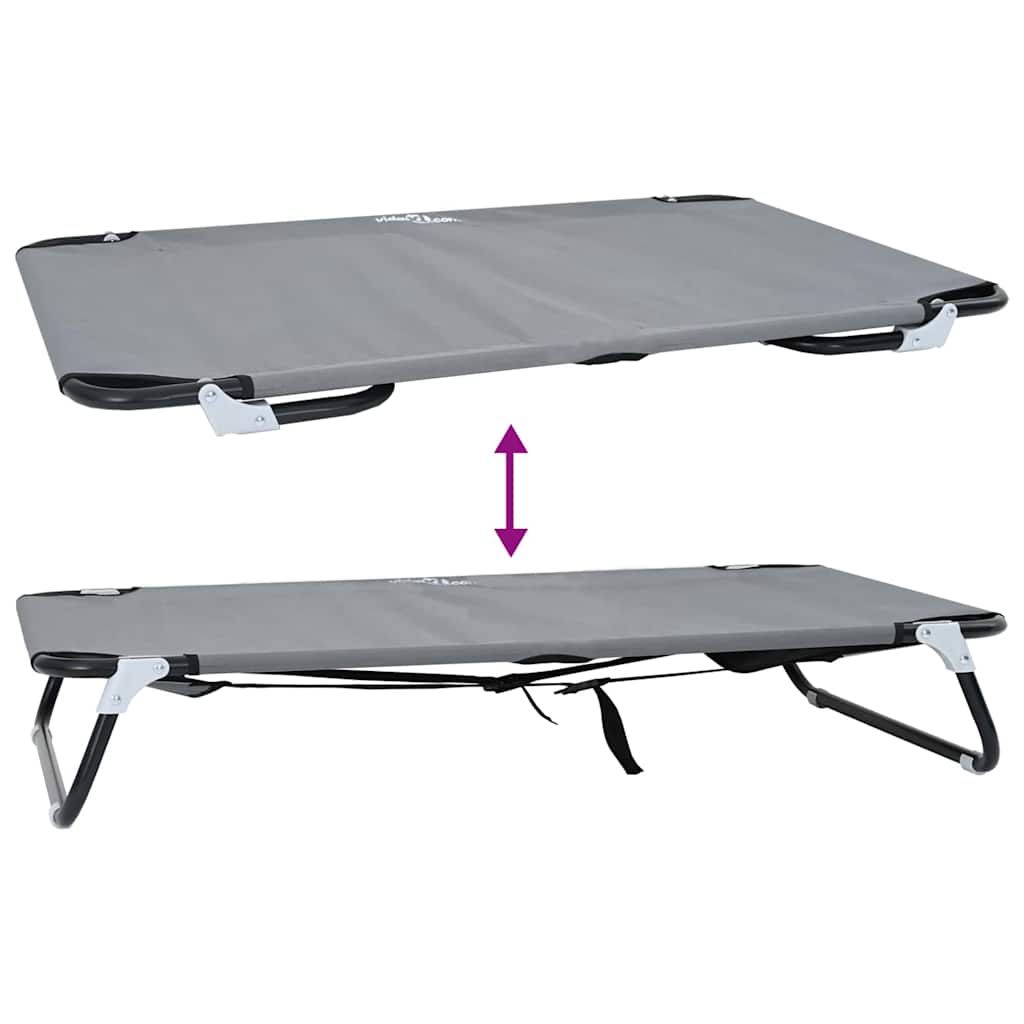 Hundebett Hellgrau 90 x 55 x 18 cm Oxford-Gewebe und Stahl