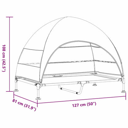 Hochgelegtes Hundebett Braun 127 x 81 x 108 cm Stoff und Stahl