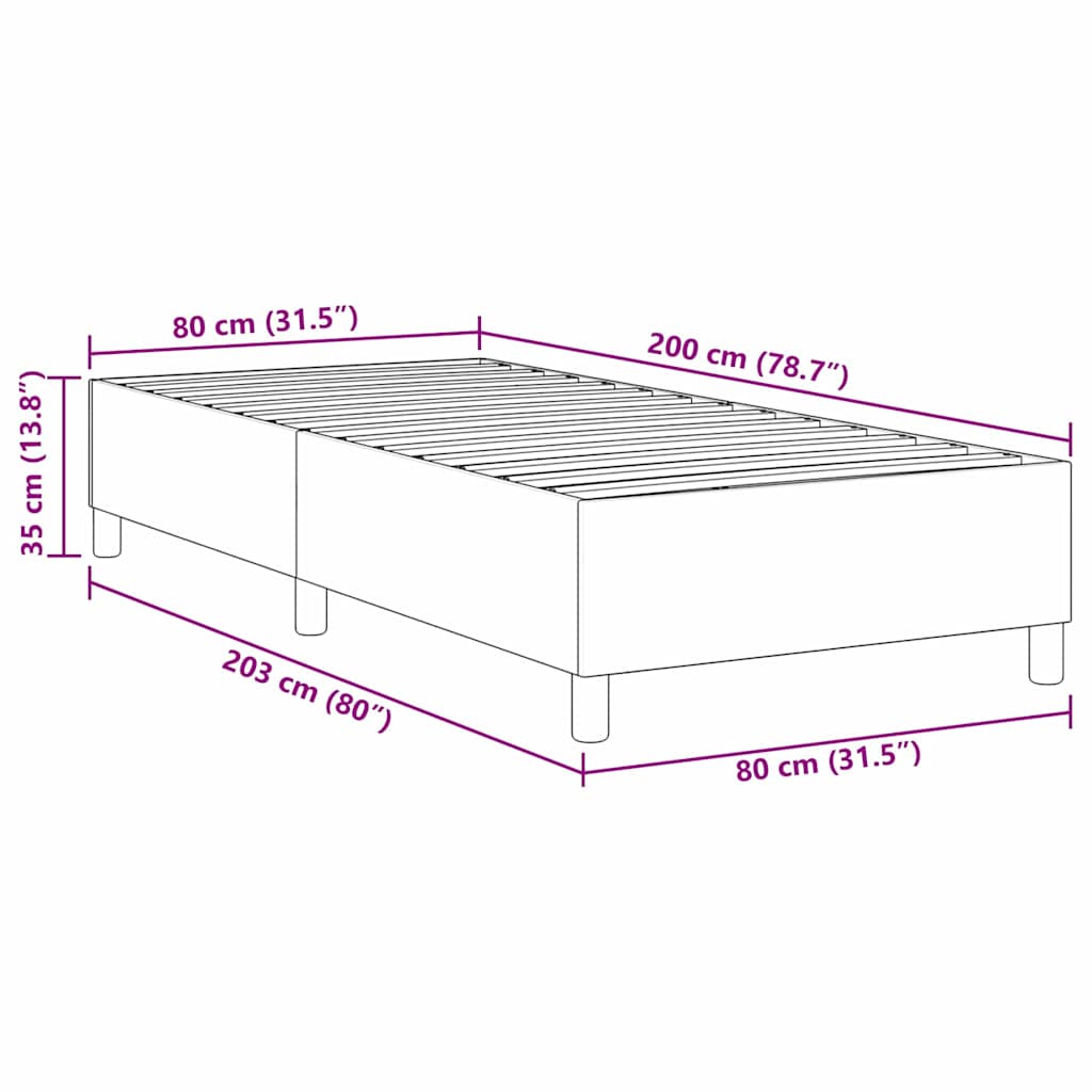 Boxspringbett Blau 80 x 200 cm Cordstoff
