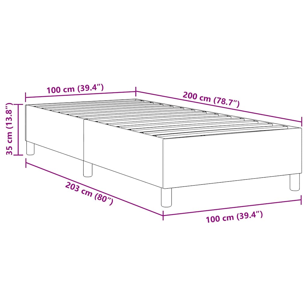 Boxspringbett Grau-Grün 100 x 200 cm Cordstoff