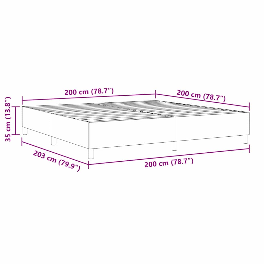 Boxspringbett Dunkelgrau 200 x 200 cm Cordstoff