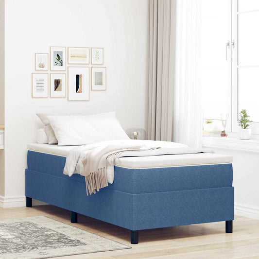 Boxspringbett Blau und Weiß 203 x 80 x 60 cm Cordstoff