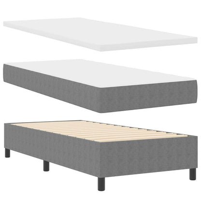Boxspringbett Hellgrau und Weiß 193 x 90 x 60 cm Cordstoff