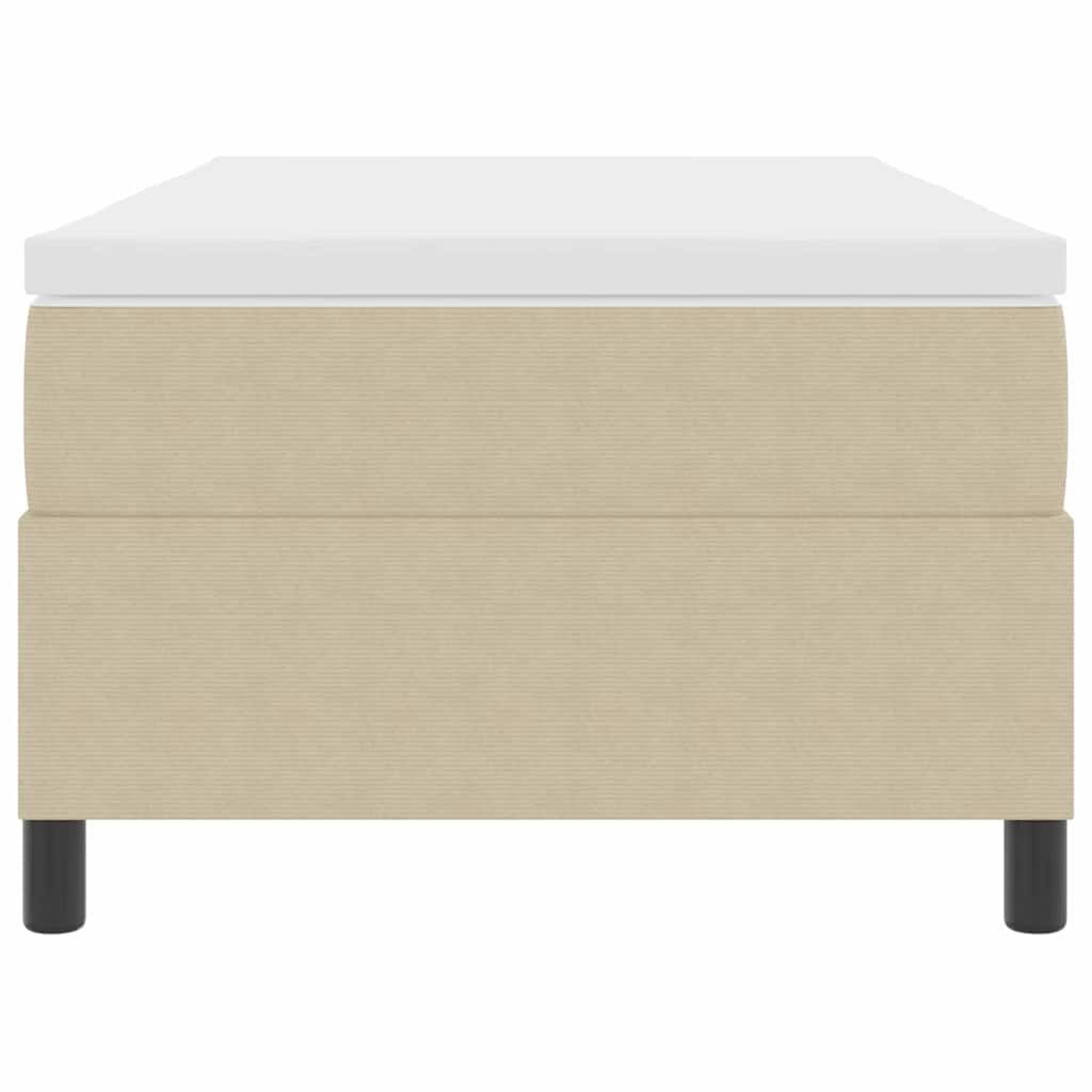 Boxspringbett Hellgrau und Weiß 203 x 90 x 60 cm Cordstoff