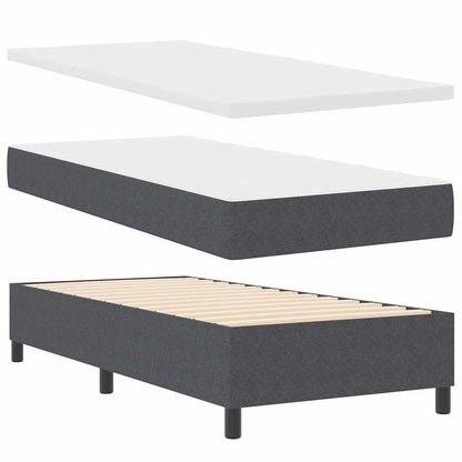 Boxspringbett Dunkelgrau und Weiß 203 x 100 x 60 cm Cordstoff