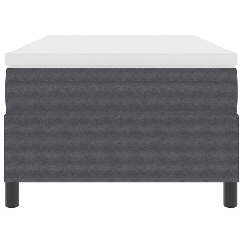 Boxspringbett Dunkelgrau und Weiß 203 x 100 x 60 cm Cordstoff