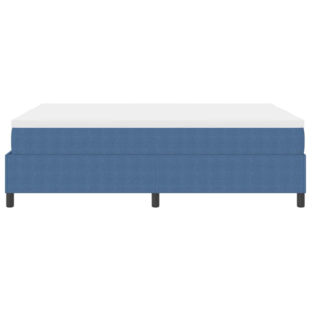 Boxspringbett Blau und Weiß 203 x 140 x 60 cm Cordstoff