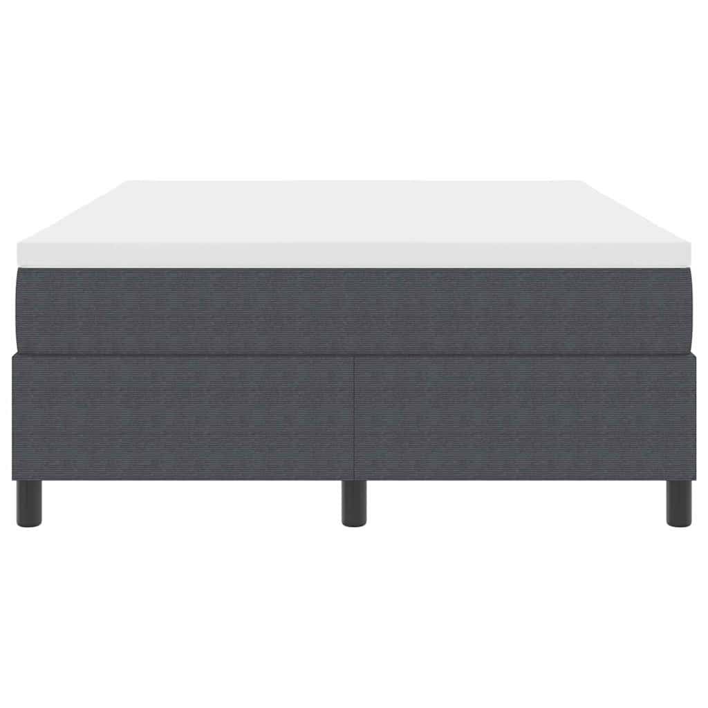 Boxspringbett Dunkelgrau und Weiß 203 x 140 x 60 cm Cordstoff