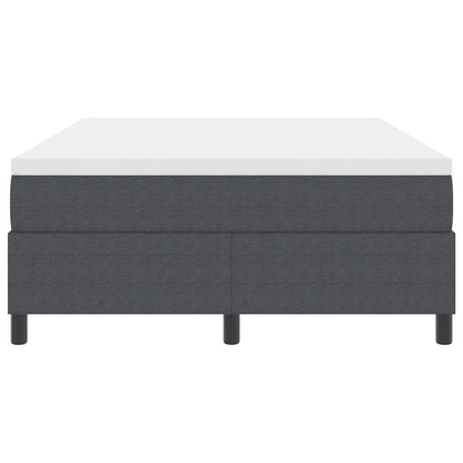 Boxspringbett Dunkelgrau und Weiß 203 x 140 x 60 cm Cordstoff