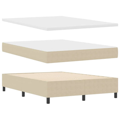 Boxspringbett Hellgrau und Weiß 203 x 160 x 60 cm Cordstoff